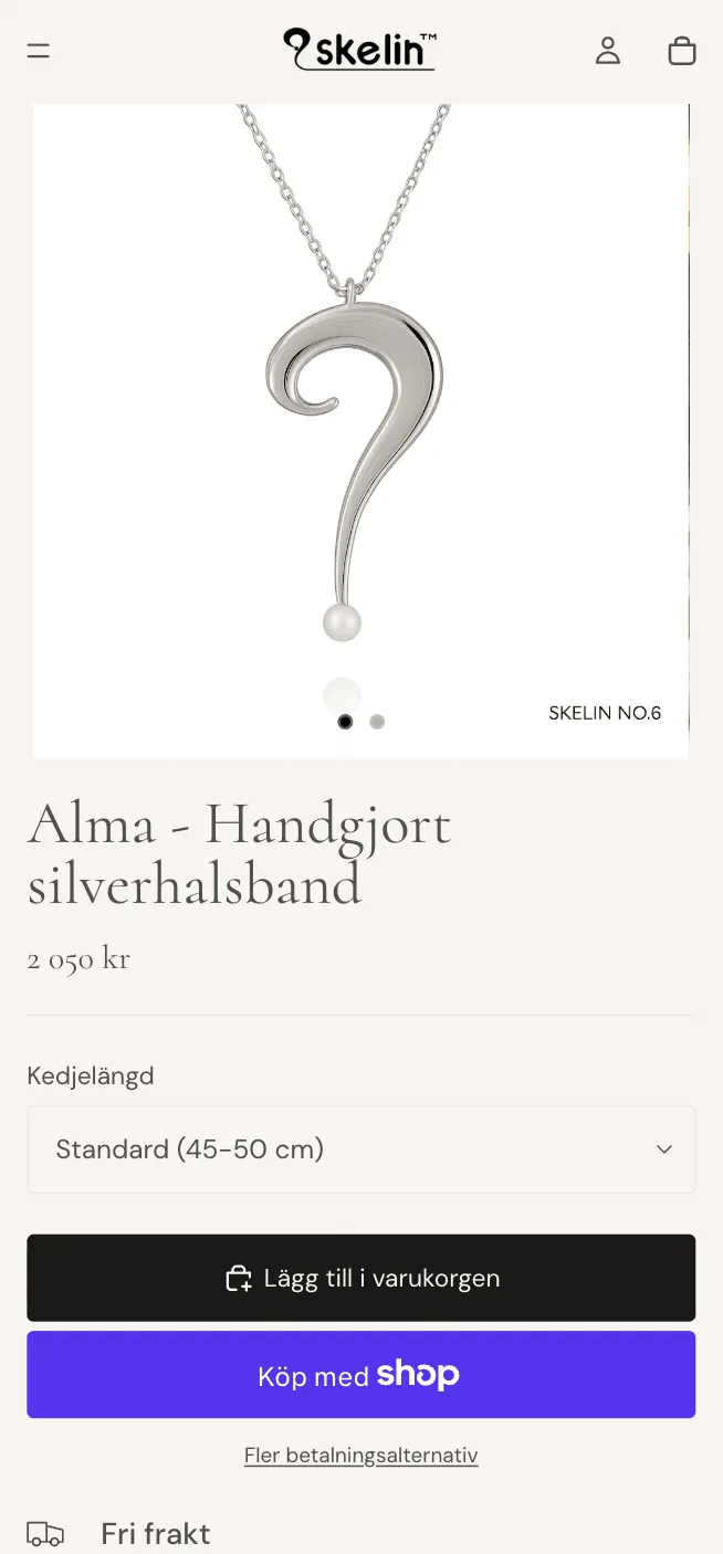 Skelin mobile store — product detail page