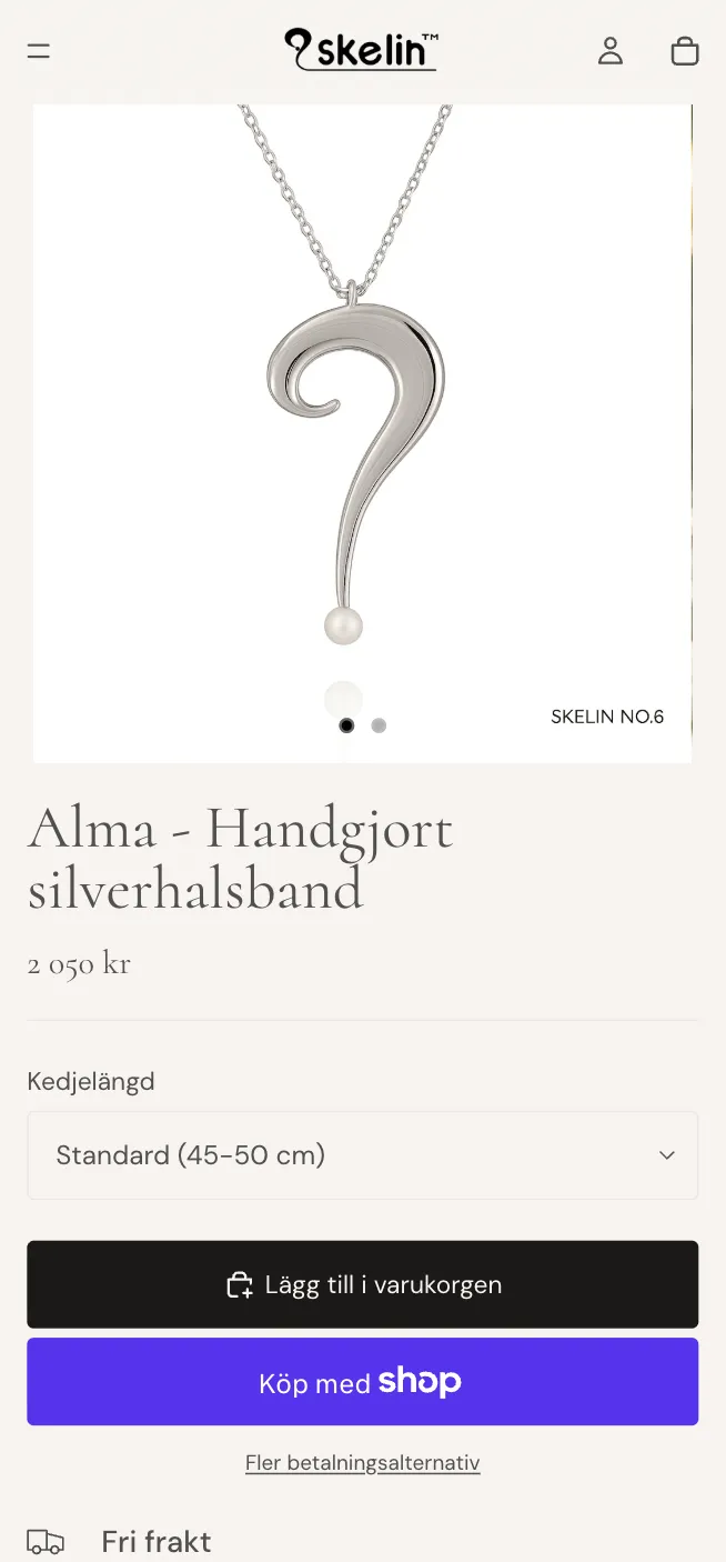 Skelin mobile store — product detail page